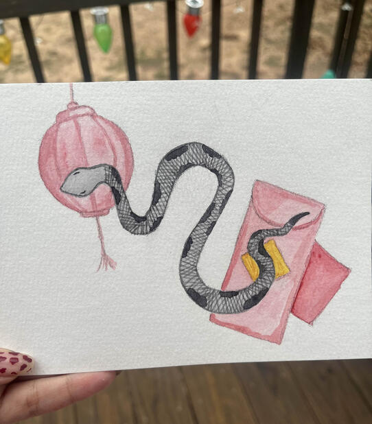 "year of the snake" - watercolor on watercolor paper